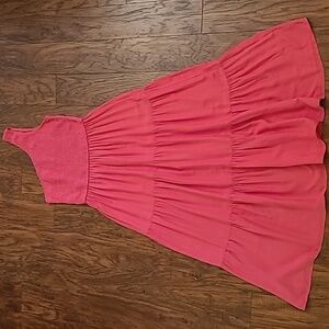 ZCSIA Women's Coral Pink One Shoulder Maxi Tiered Dress -‎ Size Medium